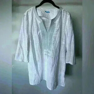 J. McLaughlin Cotton Blend Tunic Top